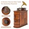 Tall Wooden End Table with Storage Drawer, Slim Side Table for Small Spaces